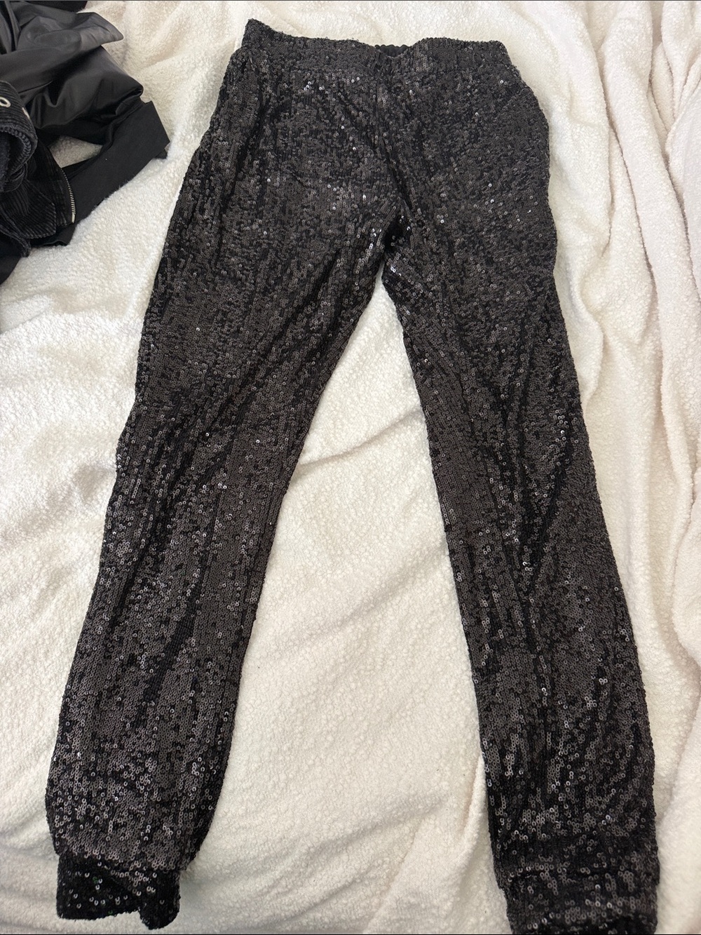 BB Dakota Black Sequin Jogger Pants